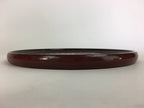 Japanese Wooden Lacquered Tray Obon Vtg Nurimono Brown Bamboo Design UR500