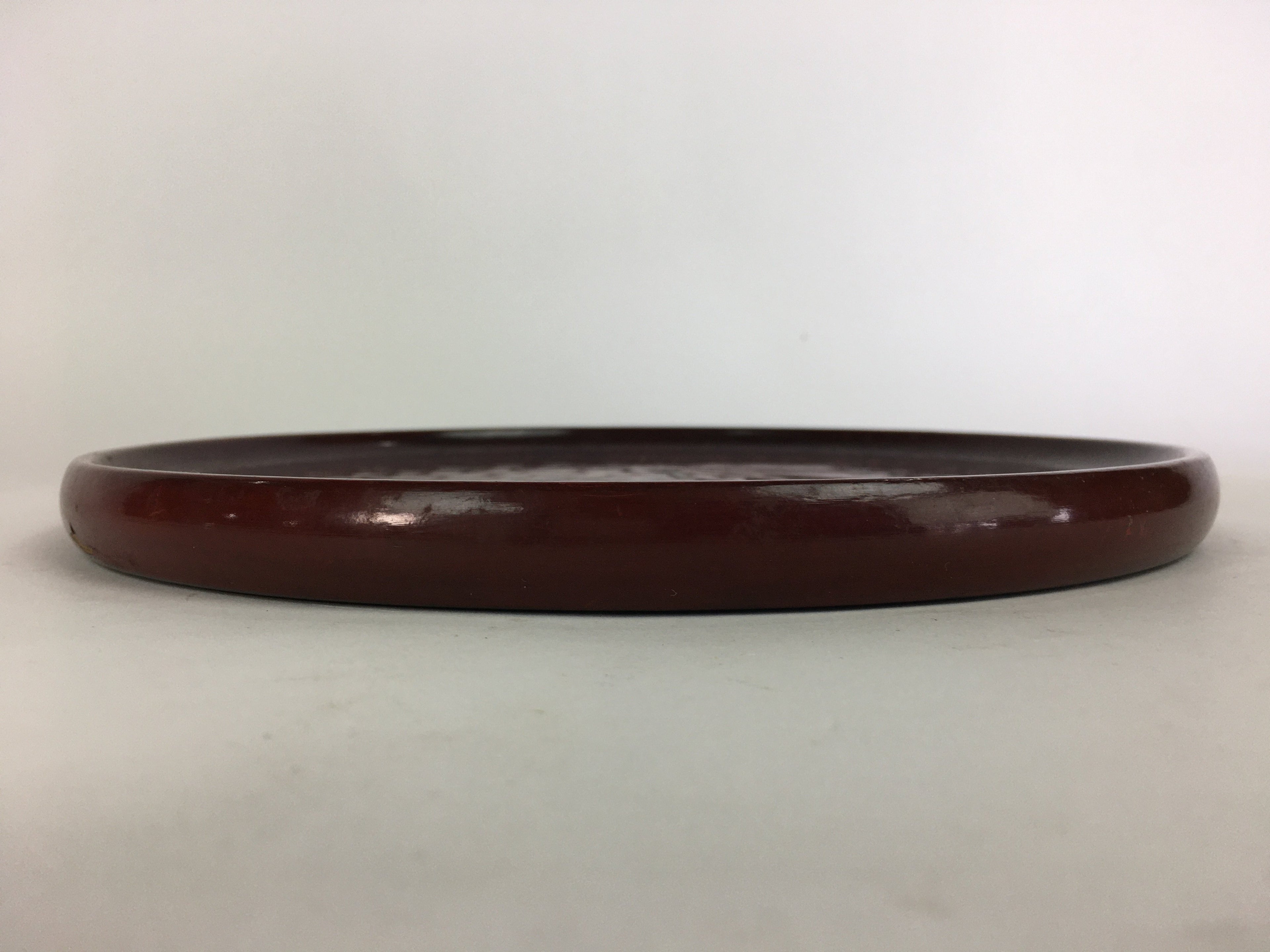 Japanese Wooden Lacquered Tray Obon Vtg Nurimono Brown Bamboo Design UR500