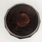 Japanese Wooden Lacquered Tray Obon Vtg Nurimono Brown Dodecagon UR499