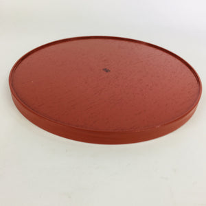 Japanese Wooden Lacquered Tray Obon Vtg Nurimono Brown Round Shape LWB45