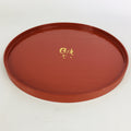 Japanese Wooden Lacquered Tray Obon Vtg Nurimono Brown Round Shape LWB45