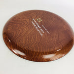 Japanese Wooden Lacquered Tray Obon Vtg Nurimono Brown Round Shape LWB46