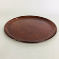 Japanese Wooden Lacquered Tray Obon Vtg Nurimono Brown Round Shape LWB46