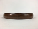 Japanese Wooden Lacquered Tray Obon Vtg Nurimono Brown Round Shape UR491