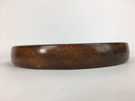 Japanese Wooden Lacquered Tray Obon Vtg Nurimono Brown Round Shape UR491