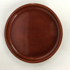 Japanese Wooden Lacquered Tray Obon Vtg Nurimono Brown Round Shape UR493