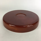 Japanese Wooden Lacquered Tray Obon Vtg Nurimono Brown Round Shape UR493