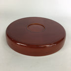 Japanese Wooden Lacquered Tray Obon Vtg Nurimono Brown Round Shape UR493