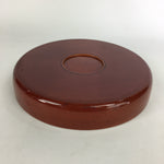 Japanese Wooden Lacquered Tray Obon Vtg Nurimono Brown Round Shape UR493