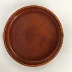 Japanese Wooden Lacquered Tray Obon Vtg Nurimono Brown Round Shape UR494