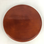Japanese Wooden Lacquered Tray Obon Vtg Nurimono Brown Round Shape UR494