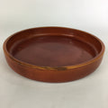 Japanese Wooden Lacquered Tray Obon Vtg Nurimono Brown Round Shape UR494