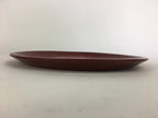 Japanese Wooden Lacquered Tray Obon Vtg Nurimono Brown Round Shape UR502