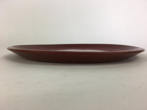 Japanese Wooden Lacquered Tray Obon Vtg Nurimono Brown Round Shape UR502
