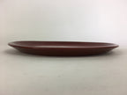 Japanese Wooden Lacquered Tray Obon Vtg Nurimono Brown Round Shape UR502