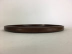 Japanese Wooden Lacquered Tray Obon Vtg Nurimono Brown Round Shape UR503