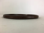 Japanese Wooden Lacquered Tray Obon Vtg Nurimono Brown Round Shape UR503
