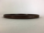 Japanese Wooden Lacquered Tray Obon Vtg Nurimono Brown Round Shape UR503