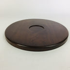 Japanese Wooden Lacquered Tray Obon Vtg Nurimono Brown Round Shape UR503