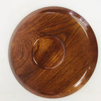 Japanese Wooden Lacquered Tray Obon Vtg Nurimono Brown Round Shape UR505
