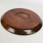 Japanese Wooden Lacquered Tray Obon Vtg Nurimono Brown Round Shape UR505