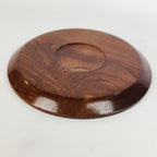Japanese Wooden Lacquered Tray Obon Vtg Nurimono Brown Round Shape UR505