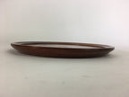 Japanese Wooden Lacquered Tray Obon Vtg Nurimono Brown Round Shape UR505