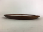 Japanese Wooden Lacquered Tray Obon Vtg Nurimono Brown Round Shape UR505
