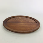 Japanese Wooden Lacquered Tray Obon Vtg Nurimono Brown Round Shape UR505