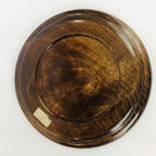 Japanese Wooden Lacquered Tray Obon Vtg Nurimono Brown Round Shape UR507