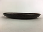 Japanese Wooden Lacquered Tray Obon Vtg Nurimono Brown Round Shape UR507