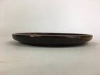 Japanese Wooden Lacquered Tray Obon Vtg Nurimono Brown Round Shape UR507