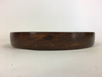 Japanese Wooden Lacquered Tray Obon Vtg Nurimono Brown Round Shape UR521