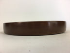 Japanese Wooden Lacquered Tray Obon Vtg Nurimono Brown Round Shape UR521