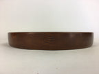 Japanese Wooden Lacquered Tray Obon Vtg Nurimono Brown Round Shape UR521