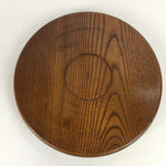 Japanese Wooden Lacquered Tray Obon Vtg Nurimono Brown Round Shape UR521