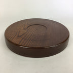 Japanese Wooden Lacquered Tray Obon Vtg Nurimono Brown Round Shape UR521