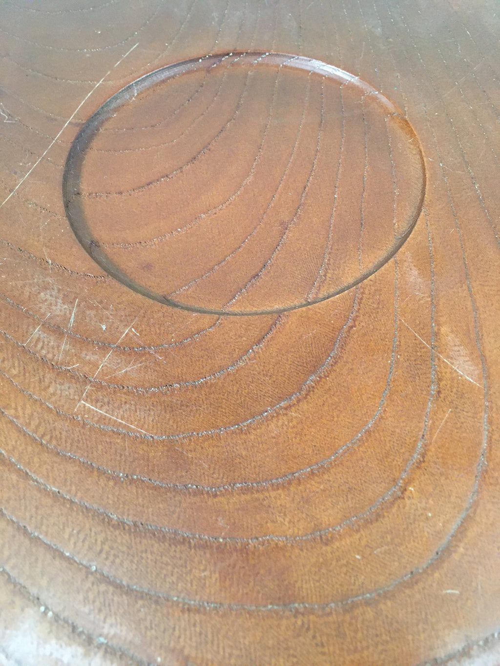 Japanese Wooden Lacquered Tray Obon Vtg Nurimono Brown Round UR479