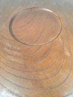 Japanese Wooden Lacquered Tray Obon Vtg Nurimono Brown Round UR479