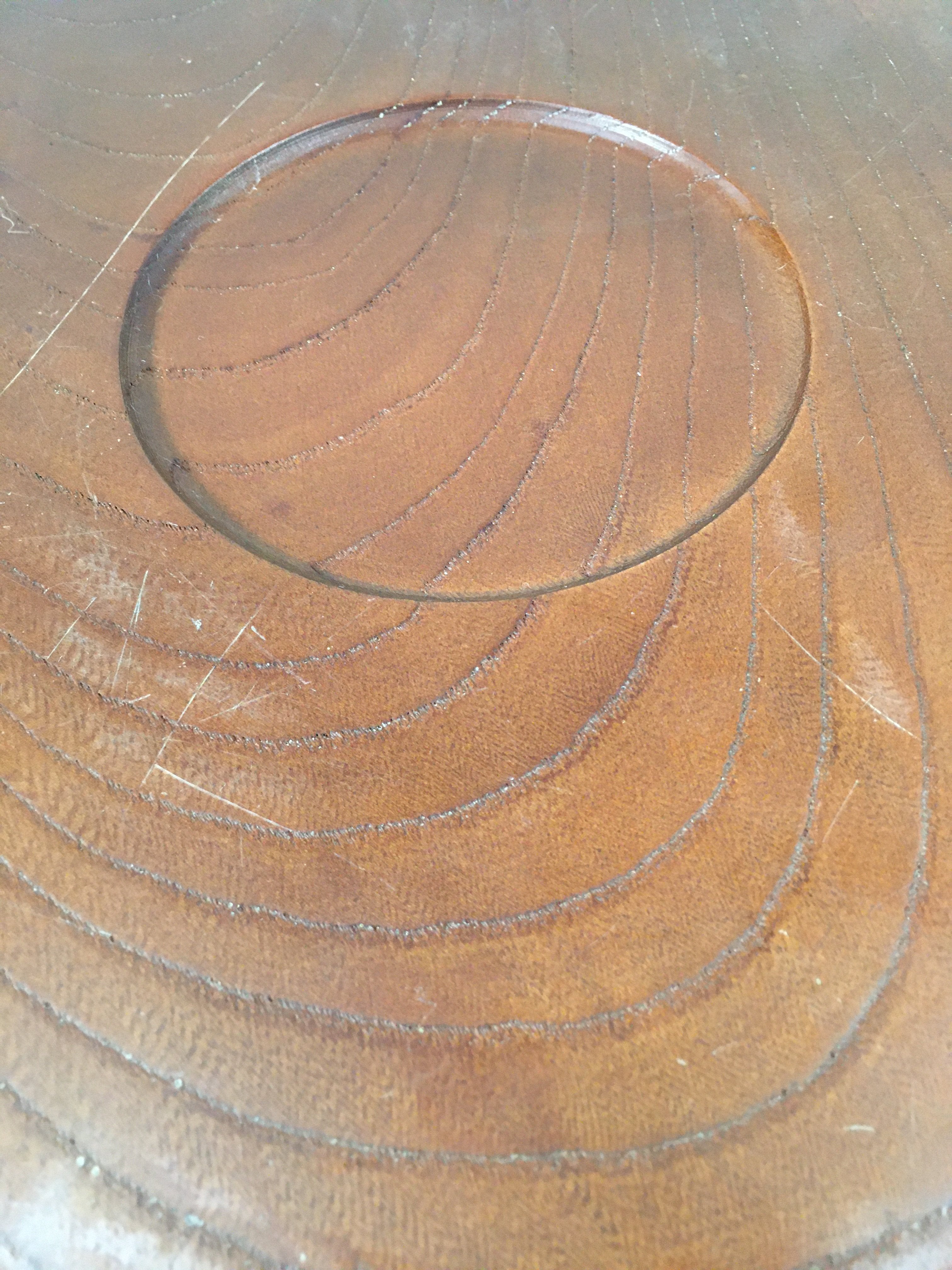 Japanese Wooden Lacquered Tray Obon Vtg Nurimono Brown Round UR479