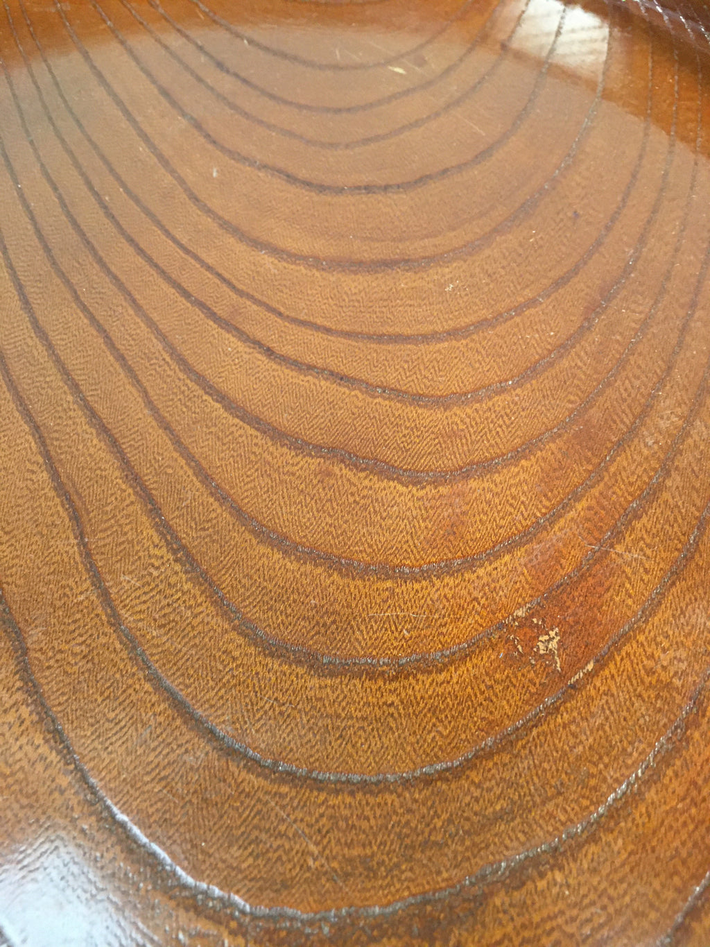 Japanese Wooden Lacquered Tray Obon Vtg Nurimono Brown Round UR479