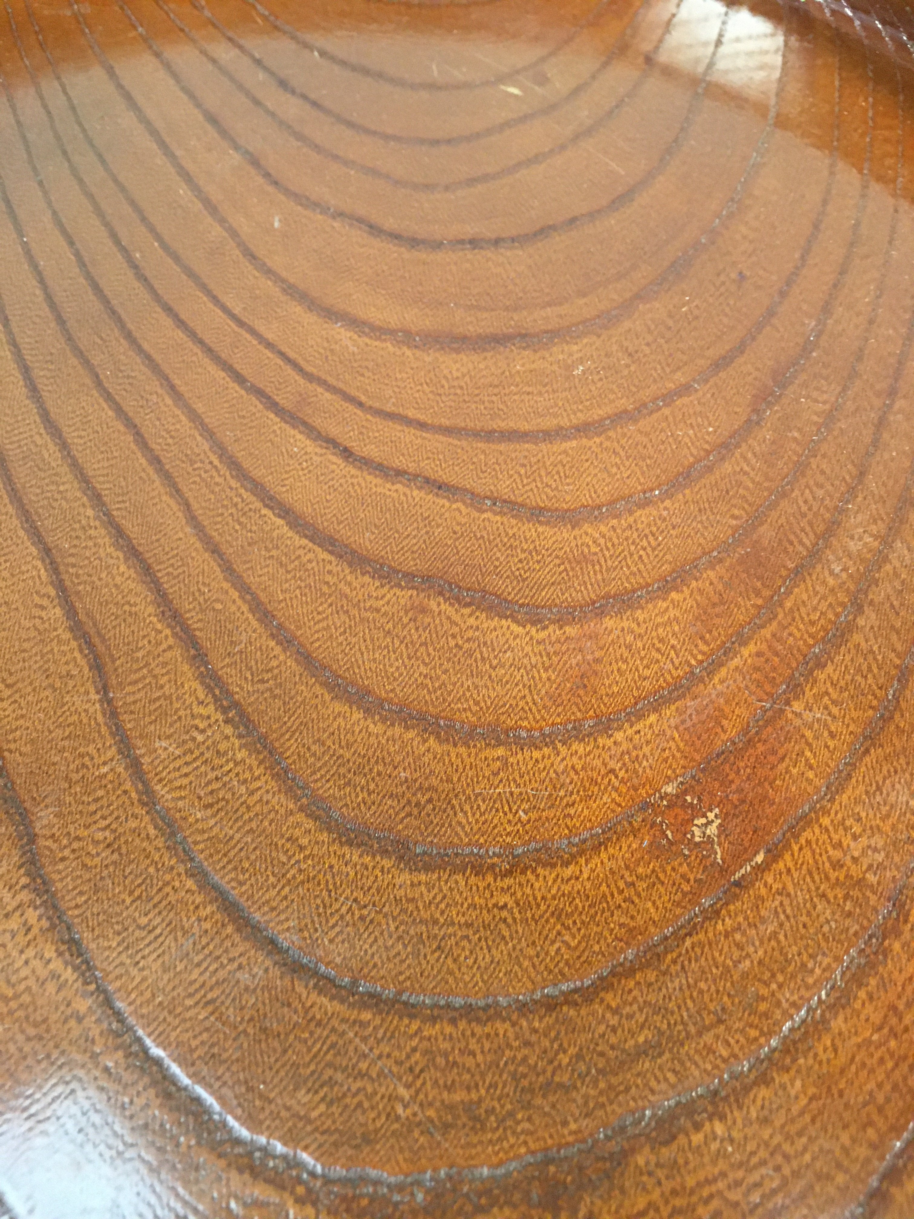 Japanese Wooden Lacquered Tray Obon Vtg Nurimono Brown Round UR479
