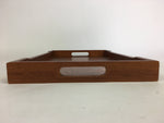 Japanese Wooden Lacquered Tray Obon Vtg Nurimono Brown Square Shape UR514