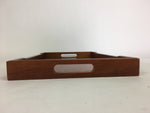 Japanese Wooden Lacquered Tray Obon Vtg Nurimono Brown Square Shape UR514