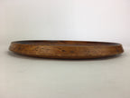 Japanese Wooden Lacquered Tray Obon Vtg Nurimono Brown Swirl Design UR501