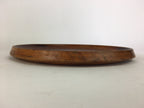 Japanese Wooden Lacquered Tray Obon Vtg Nurimono Brown Swirl Design UR501