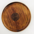 Japanese Wooden Lacquered Tray Obon Vtg Nurimono Brown Swirl Design UR501