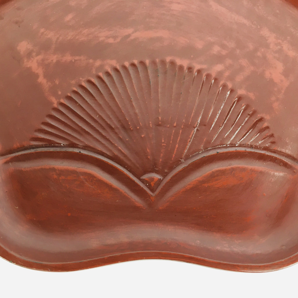 Japanese Wooden Lacquered Tray Obon Vtg Nurimono Plum Blossom Shape UR504