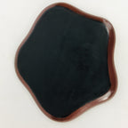 Japanese Wooden Lacquered Tray Obon Vtg Nurimono Plum Blossom Shape UR504