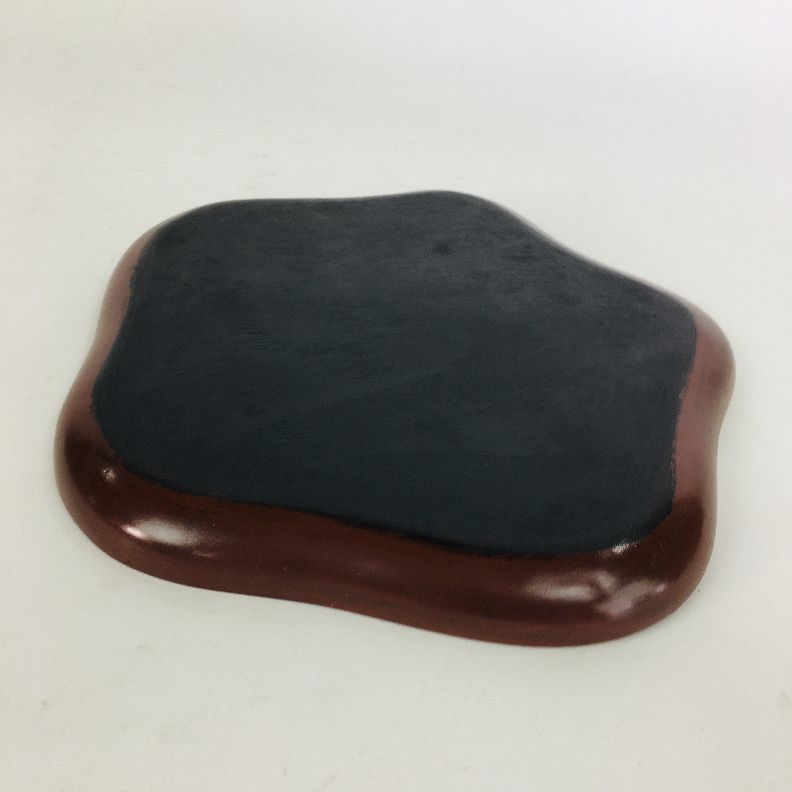 Japanese Wooden Lacquered Tray Obon Vtg Nurimono Plum Blossom Shape UR504